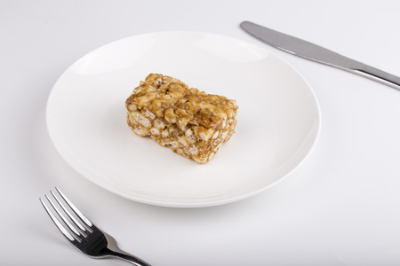 Chinese cuisine - Shaqima,and Knife, fork on the plateの写真素材