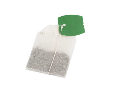 Tea bag isolated on the white backgroundの写真素材