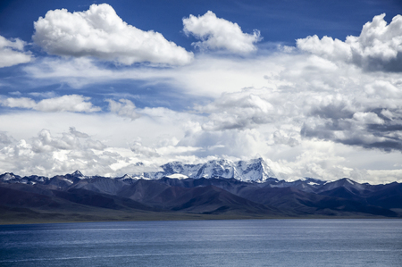 view of sea and mountains in China,の写真素材