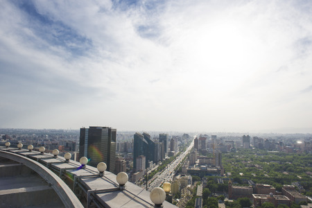 Guomao CBD city landscapes in Beijing, China.Central business districtのeditorial素材