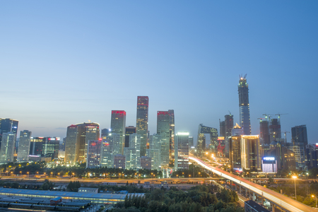 Guomao CBD city landscapes in Beijing, China.Central business districtのeditorial素材
