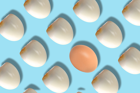Graphic design of the different egg on a blue background.