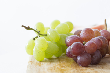 Closeup of fresh grapes on the table.の写真素材