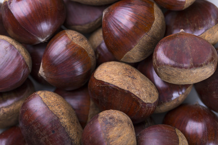 Closeup of chestnutsの写真素材