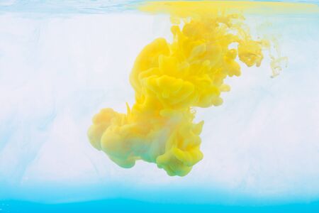 Abstract acrylic paint color swirls in waterの写真素材