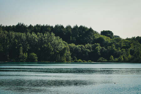 A turquoise lakeの写真素材