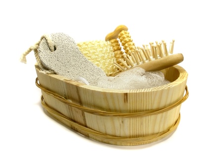  bathing items on the white isolate background  の写真素材