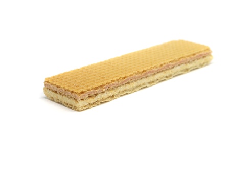 waffle with strawberry and cream filling on a white background 
の写真素材