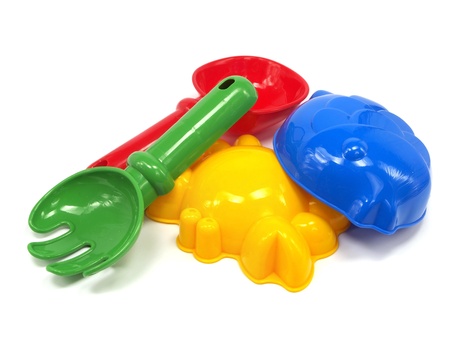 red sand toys a white background 
の写真素材