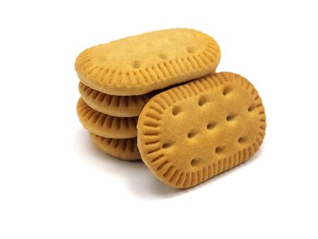 same cookies on the white background 
   の写真素材