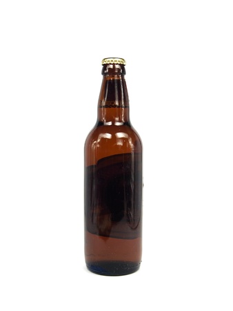 beer in brown bottle on a white background 
   の写真素材