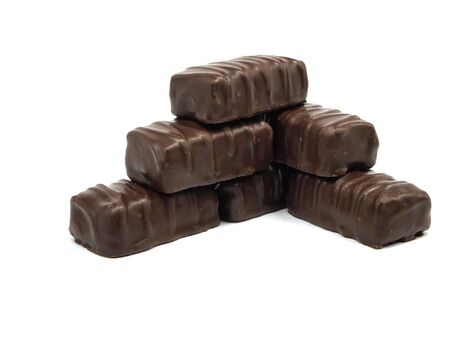 Chocolate candies on a white background 
  の写真素材