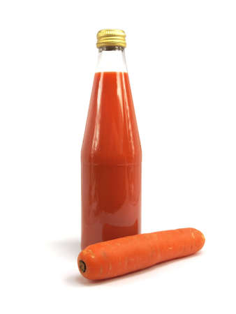 Carrot juice bottle on a white background
    の写真素材