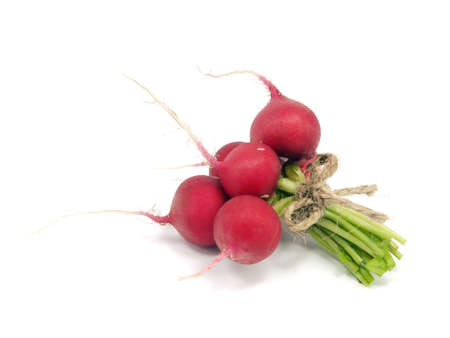 bunch of fresh radish on a white background 
  の写真素材