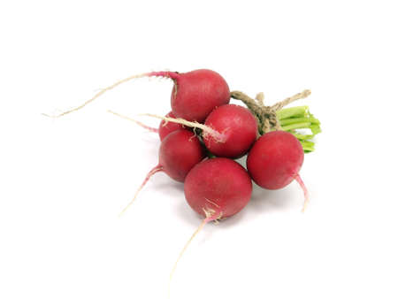 bunch of fresh radish on a white background 
  の写真素材