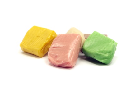 chewing candy on a white background   の写真素材