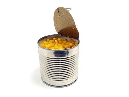 corn can on a white background   の写真素材