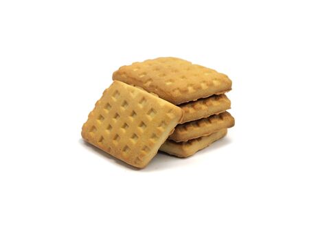 same cookies on the white background 
   の写真素材