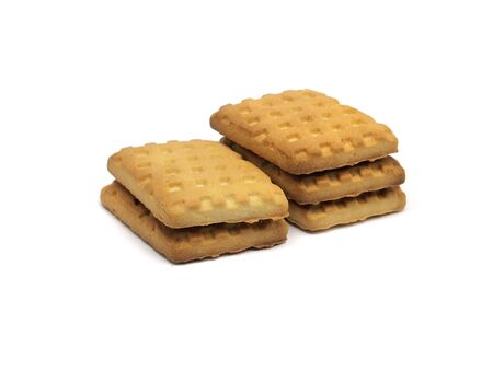 same cookies on the white background 
   の写真素材