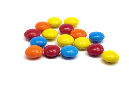 colorful chewy dragees on a white background 
の写真素材