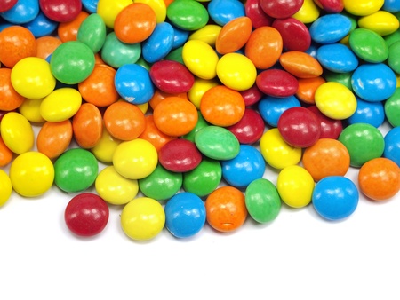 colorful chewy dragees on a white background 
の写真素材