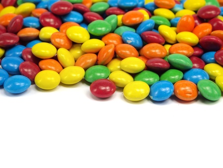 colorful chewy dragees on a white background 
の写真素材