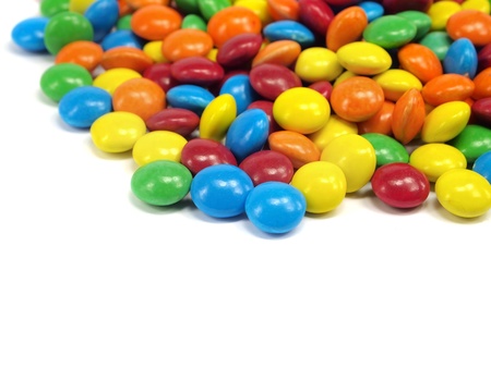 colorful chewy dragees on a white background 
の写真素材