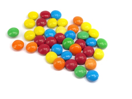 colorful chewy dragees on a white background 
の写真素材