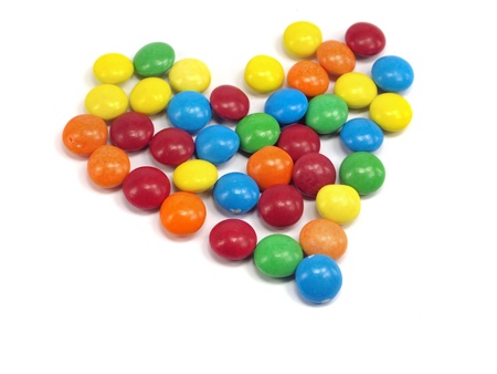 colorful chewy dragees on a white background 
の写真素材