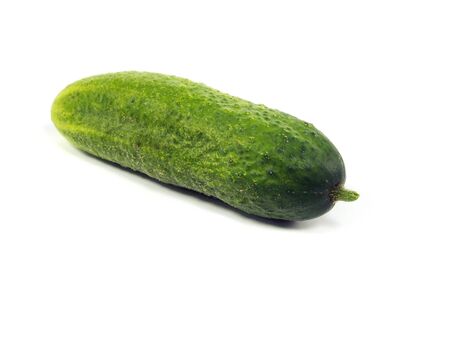 fresh cucumber on a white background   の写真素材