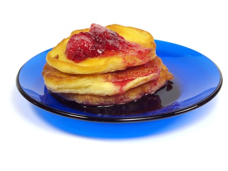 Pancakes on a white background の写真素材
