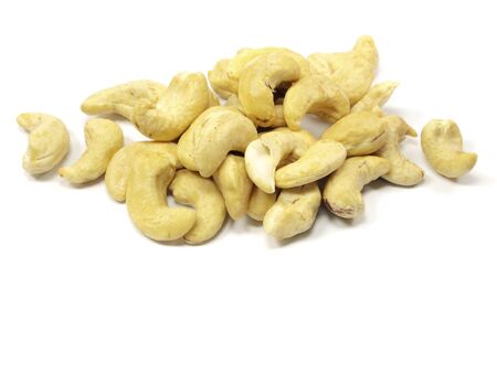 cashew nuts on a white background 
の写真素材