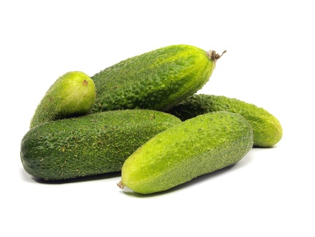 fresh organic cucumber on a white background 
 の写真素材