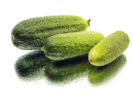 fresh organic cucumber on a white background with water drop
の写真素材