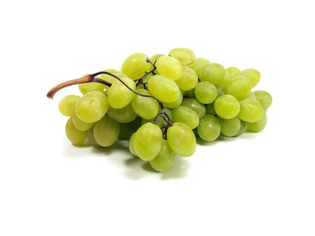 bunch of green grapes on a white background    の写真素材