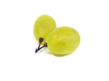 bunch of green grapes on a white background    の写真素材