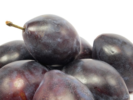 fresh plum on a white backgroundの写真素材