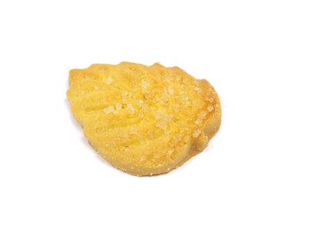 same cookies leaf form on a white background 
   の写真素材