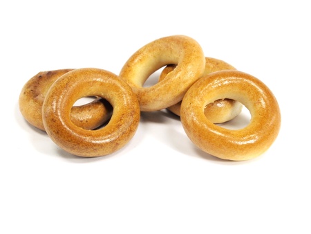Ring bagels on a white background 
  の写真素材