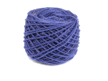 blue-violet wool ball on a white background   