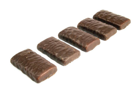 Chocolate candies on a white background 
の写真素材