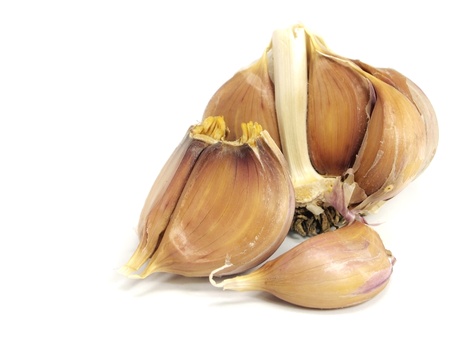 garlic bulb on a white background      の写真素材