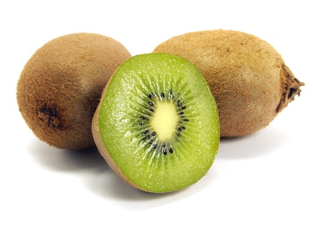 kiwi fruits on a white background 
   の写真素材