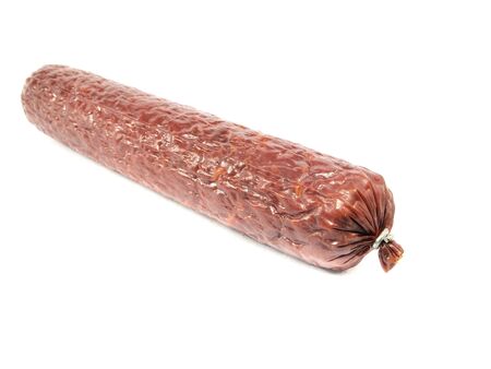 salami on a white background    の写真素材