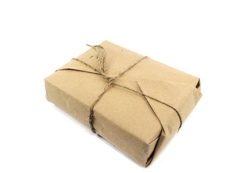 parcel on a white background      の写真素材