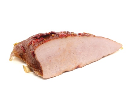 smoked meat on a white background    の写真素材