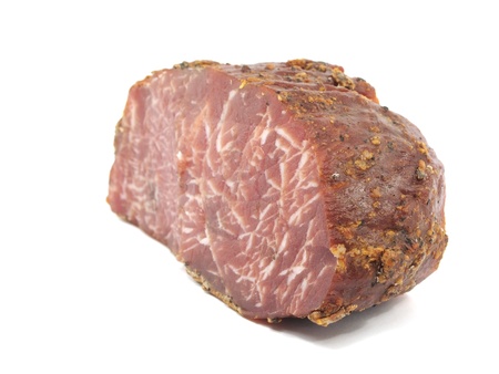 spicy smoked meat on a white background 
  の写真素材