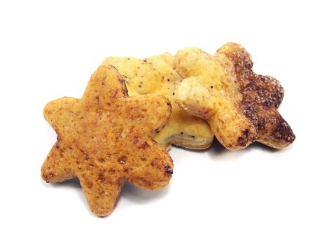 home made cookies on a white background 
  の写真素材