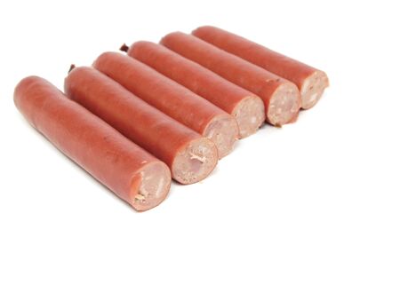 Sausages on a white background 
の写真素材