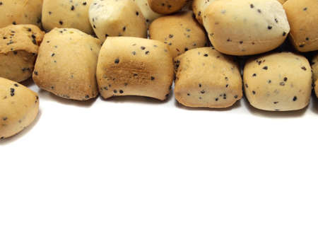 Cookies with poppy-seed on a white background 
   の写真素材